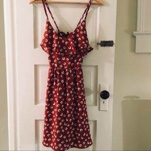 Spring strappy floral silk dress